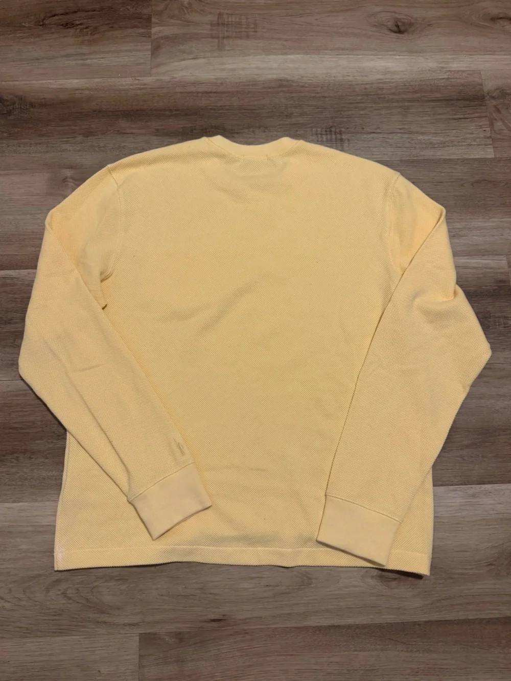 J Crew Oarsman Waffle Pocket L/S Thermal Shirt Men’s Medium 100% Cotton Yellow